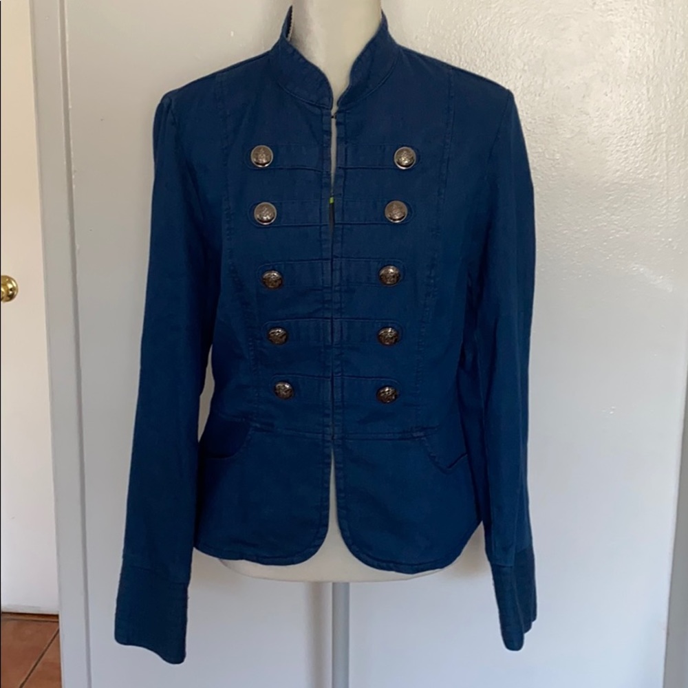 Chambray Denim Military Style Jacket